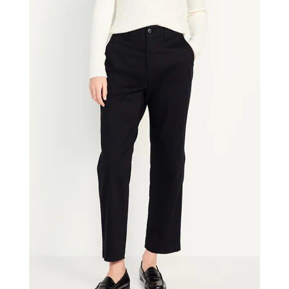 Old Navy Cotton Hi Rise OG Classic Chino pants in Black Size Medium - Picture 2 of 9